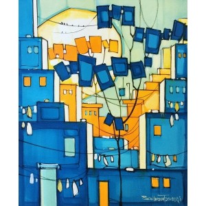 Salman Farooqi, 16 x 20 Inch, Acrylic on Canvas, Cityscape Painting, AC-SF-358